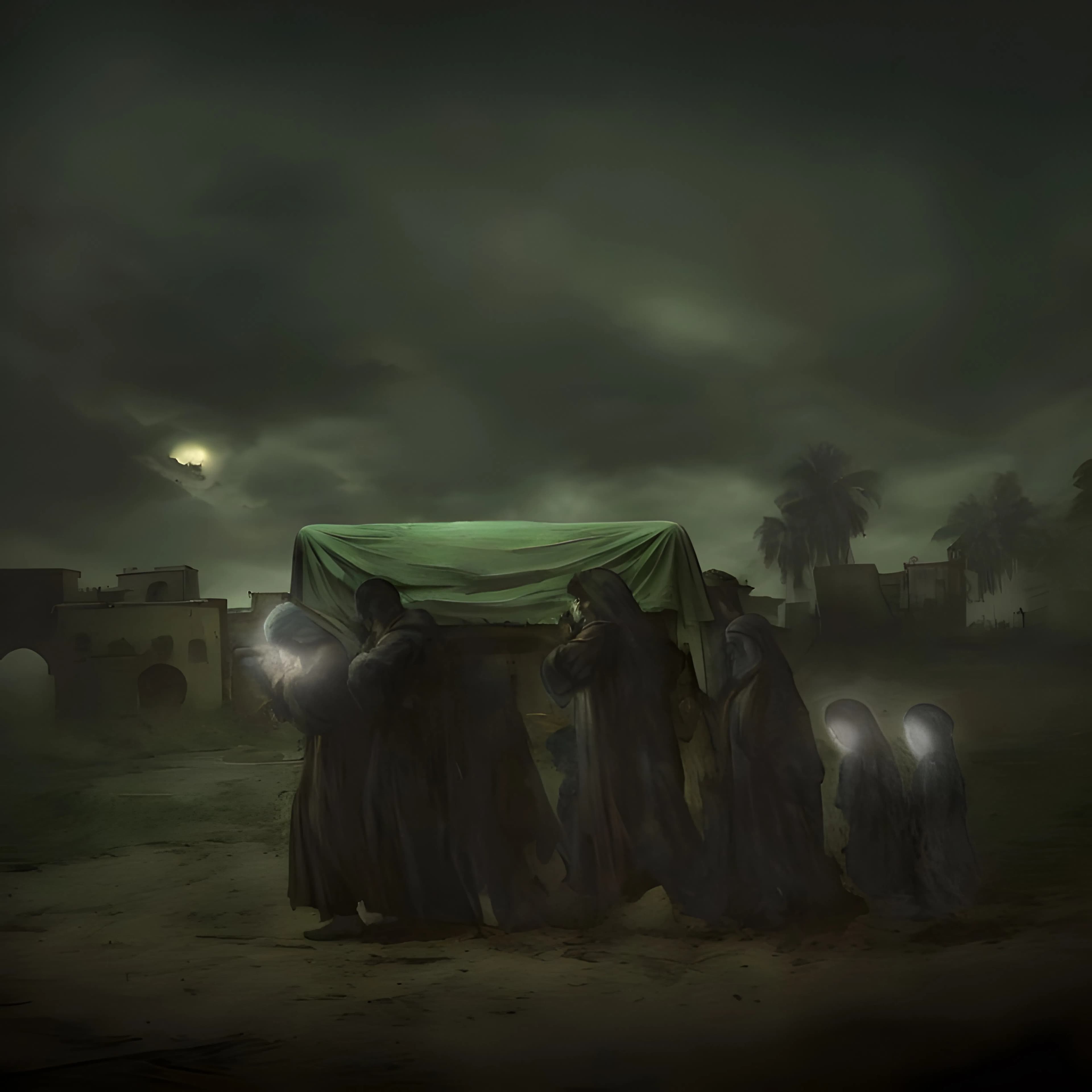 Ahlul Bayt Captives Walking Through the Night After Karbala